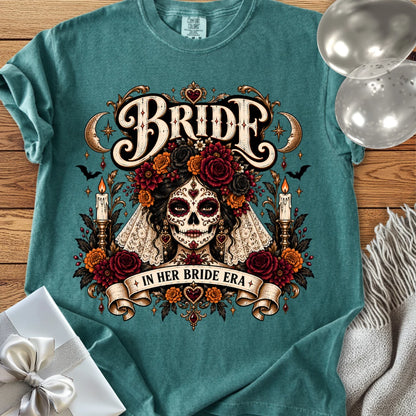 Bride, In Her Bride Era - Premium Halloween Wedding T-Shirt