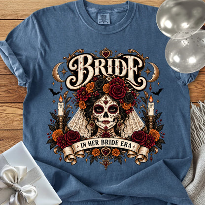 Bride, In Her Bride Era - Premium Halloween Wedding T-Shirt
