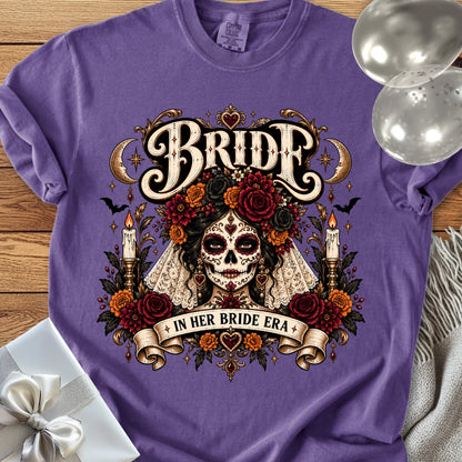 Bride, In Her Bride Era - Premium Halloween Wedding T-Shirt
