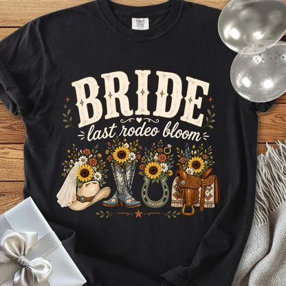 Bride, Last Rodeo Bloom - Premium Bridal Party T-Shirt