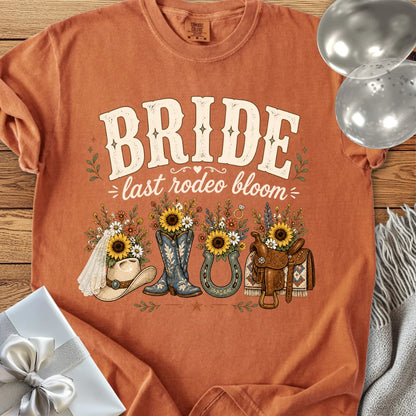 Bride, Last Rodeo Bloom - Premium Bridal Party T-Shirt