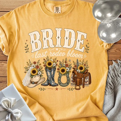 Bride, Last Rodeo Bloom - Premium Bridal Party T-Shirt