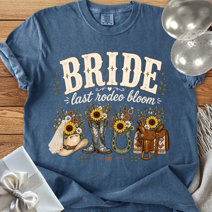 Bride, Last Rodeo Bloom - Premium Bridal Party T-Shirt