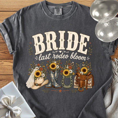 Bride, Last Rodeo Bloom - Premium Bridal Party T-Shirt