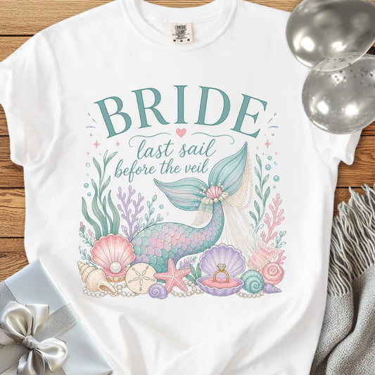 Bride "Last Sail Before the Veil" - Premium Wedding T-Shirt