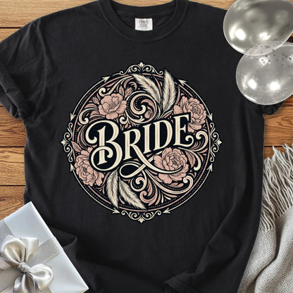 Bride - Premium Ornate Peony Wedding T-Shirt
