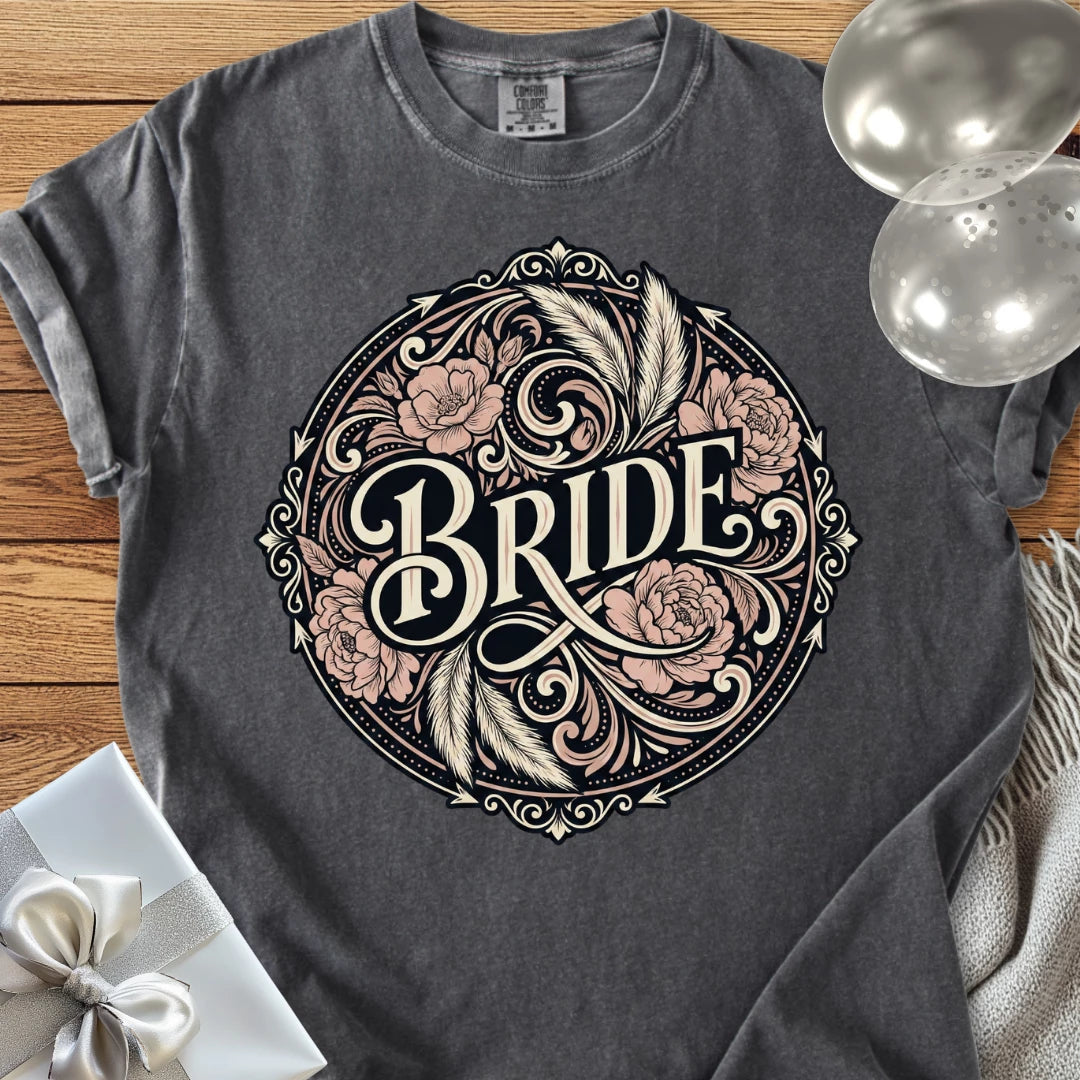 Bride - Premium Ornate Peony Wedding T-Shirt