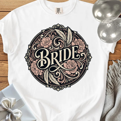 Bride - Premium Ornate Peony Wedding T-Shirt