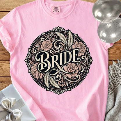 Bride - Premium Ornate Peony Wedding T-Shirt