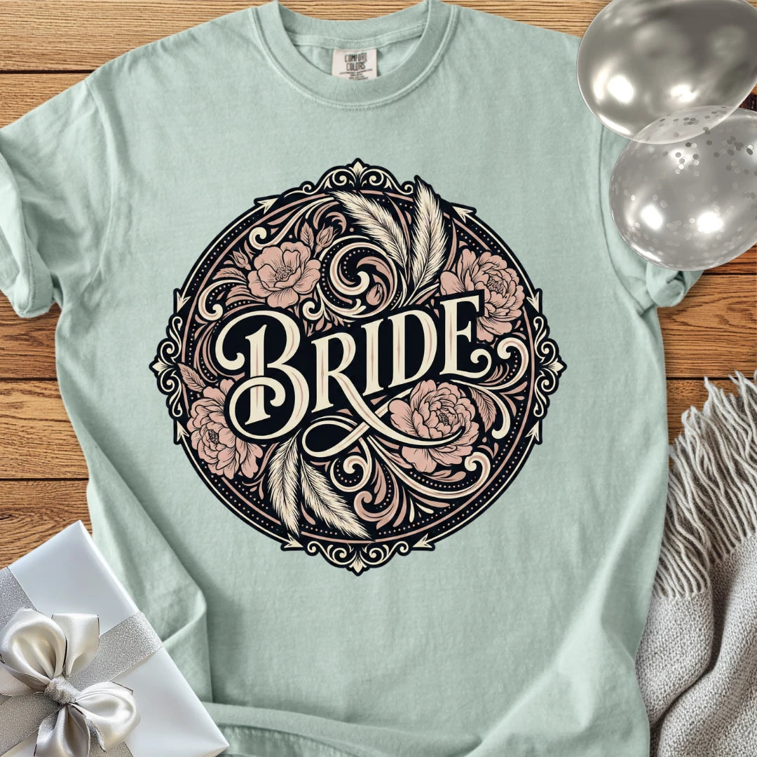 Bride - Premium Ornate Peony Wedding T-Shirt