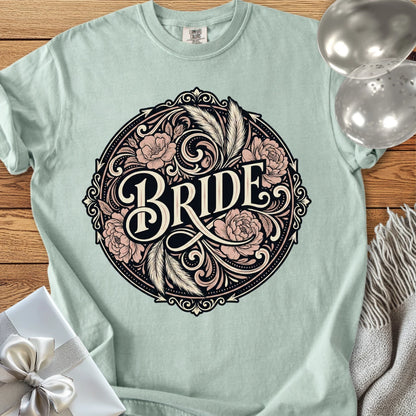 Bride - Premium Ornate Peony Wedding T-Shirt