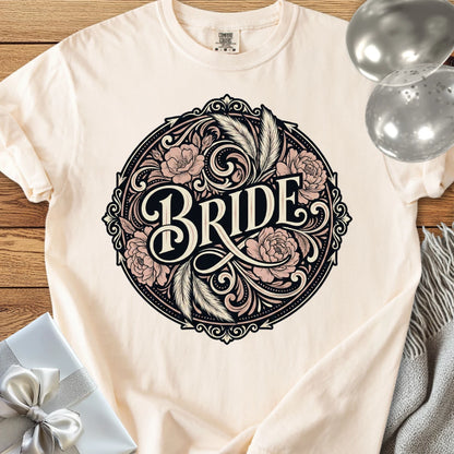 Bride - Premium Ornate Peony Wedding T-Shirt