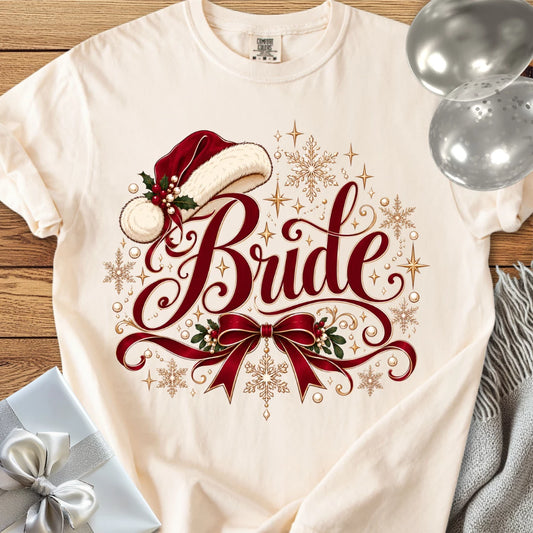 Bride - Premium Christmas Wedding T-Shirt