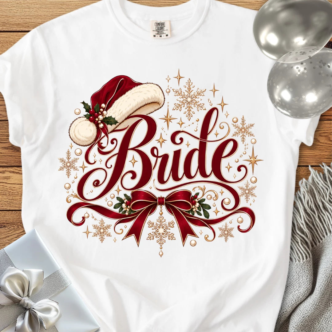 Bride - Premium Christmas Wedding T-Shirt