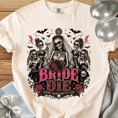 Bride or Die, Spooky Bachelorette Club - Premium Halloween Bachelorette T-Shirt
