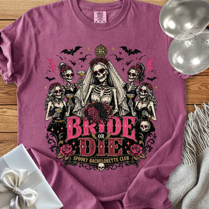 Bride or Die, Spooky Bachelorette Club - Premium Halloween Bachelorette T-Shirt