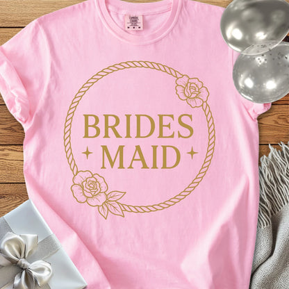 Bridesmaid -  Premium Floral Wreath Bridal Party T-Shirt