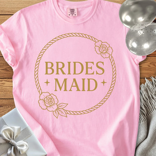 Bridesmaid -  Premium Floral Wreath Bridal Party T-Shirt