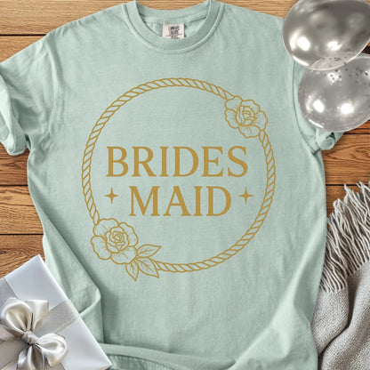 Bridesmaid -  Premium Floral Wreath Bridal Party T-Shirt