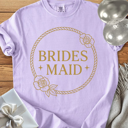 Bridesmaid -  Premium Floral Wreath Bridal Party T-Shirt