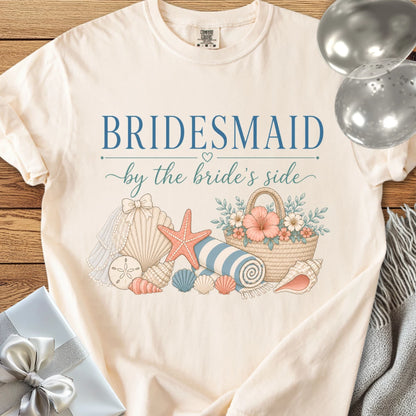 Bridesmaid, By the Bride's Side - Premium Bridal Party T-Shirt