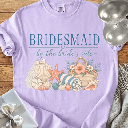 Bridesmaid, By the Bride's Side - Premium Bridal Party T-Shirt