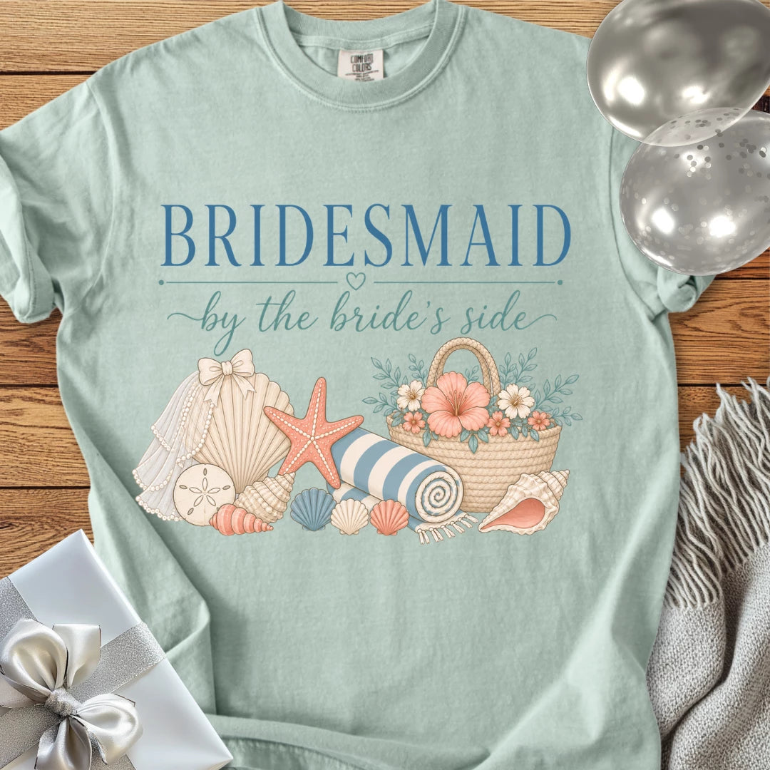 Bridesmaid, By the Bride's Side - Premium Bridal Party T-Shirt
