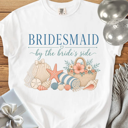 Bridesmaid, By the Bride's Side - Premium Bridal Party T-Shirt
