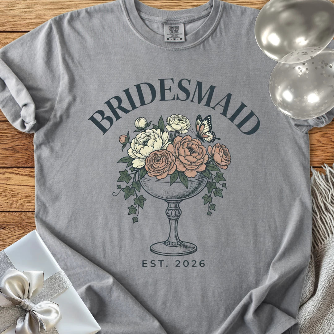 Bridesmaid, Est. 2026 - Premium Wedding T-Shirt
