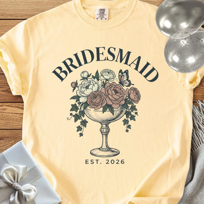 Bridesmaid, Est. 2026 - Premium Wedding T-Shirt
