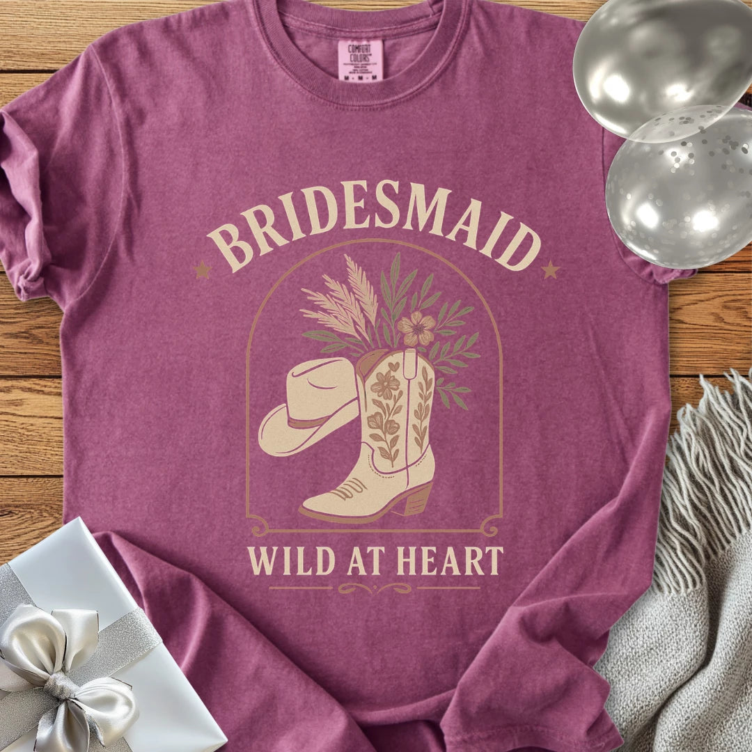 Bridesmaid, Wild at Heart - Western Bridal Party T-Shirt