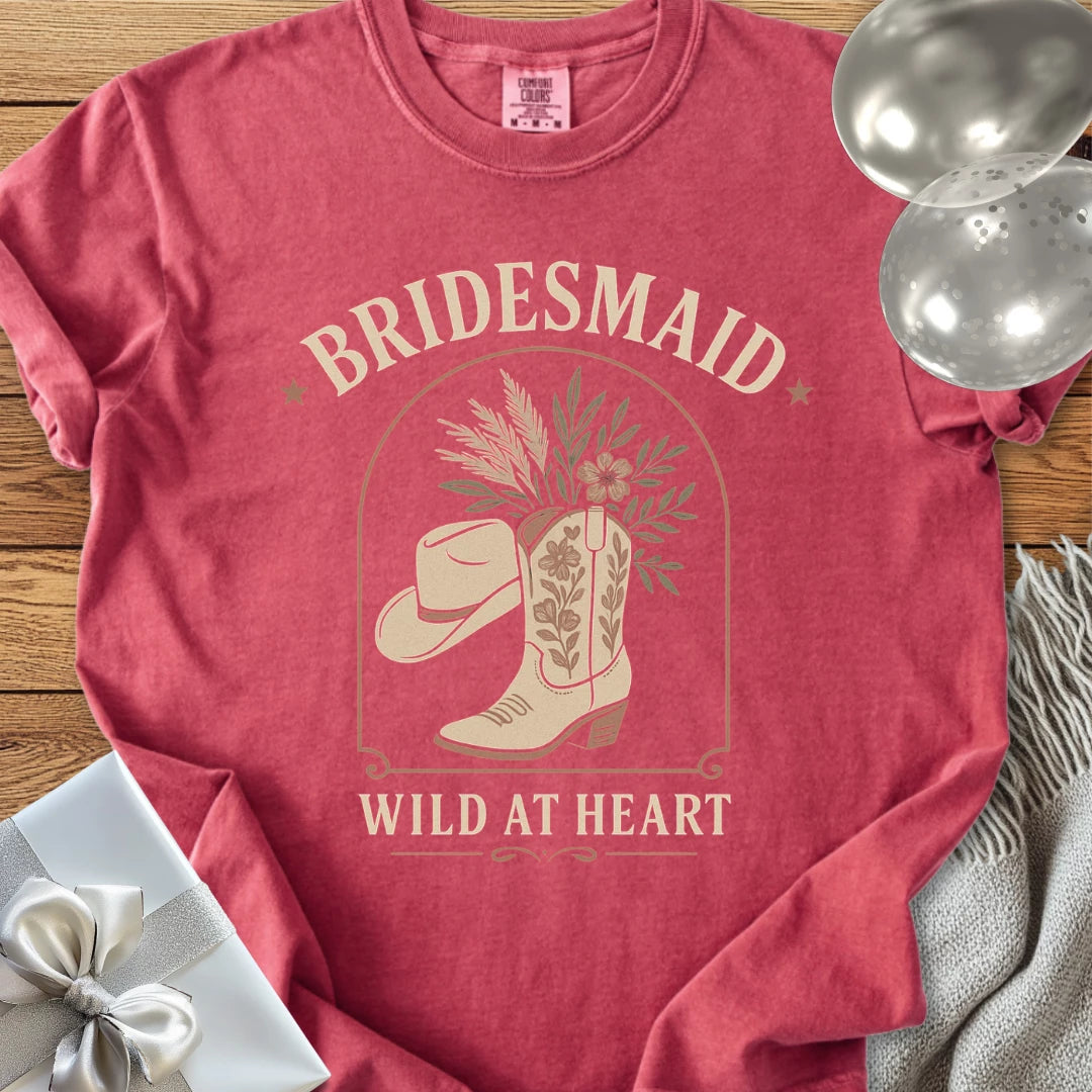 Bridesmaid, Wild at Heart - Western Bridal Party T-Shirt