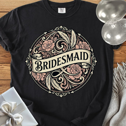 Bridesmaid - Premium Ornate Peony Wedding T-Shirt