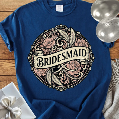 Bridesmaid - Premium Ornate Peony Wedding T-Shirt