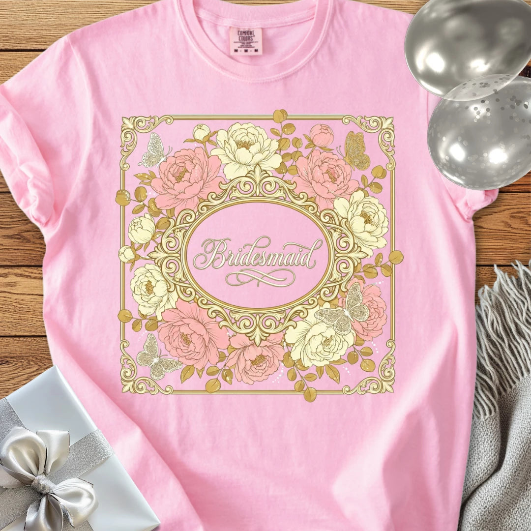 Bridesmaid - Premium Peony Wedding T-Shirt