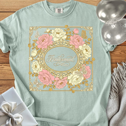 Bridesmaid - Premium Peony Wedding T-Shirt