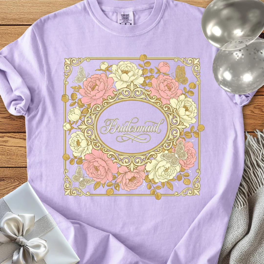 Bridesmaid - Premium Peony Wedding T-Shirt