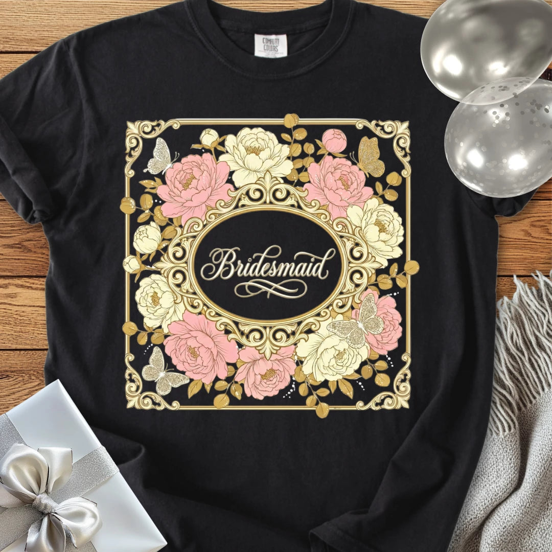 Bridesmaid - Premium Peony Wedding T-Shirt