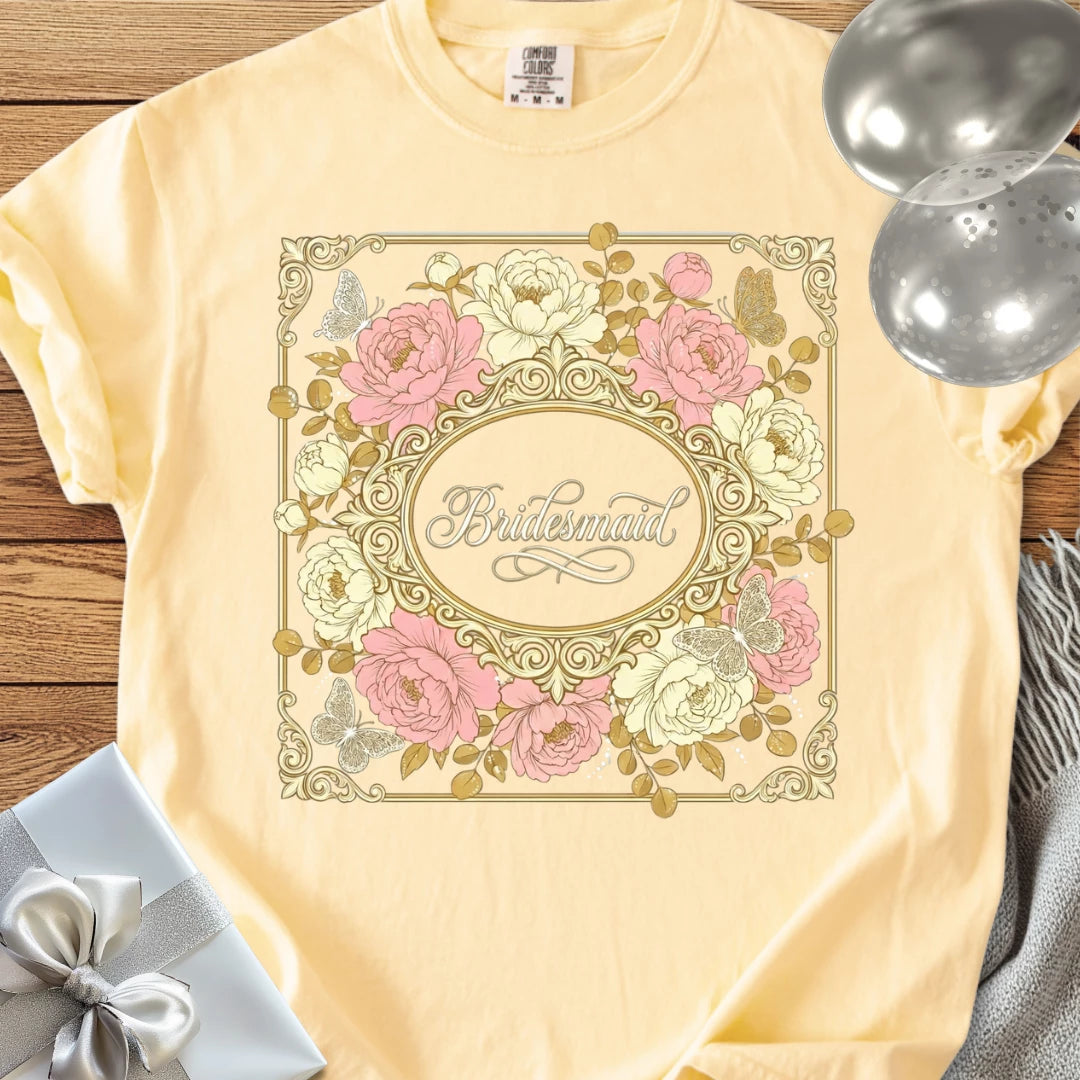 Bridesmaid - Premium Peony Wedding T-Shirt