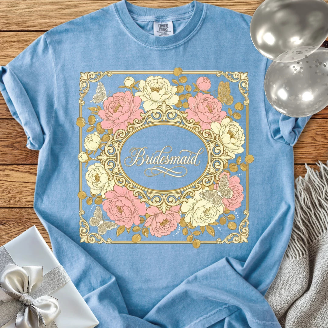 Bridesmaid - Premium Peony Wedding T-Shirt