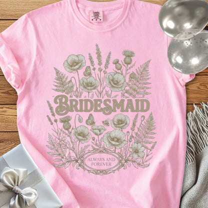 Bridesmaid - Premium Wildflower Wedding T-Shirt