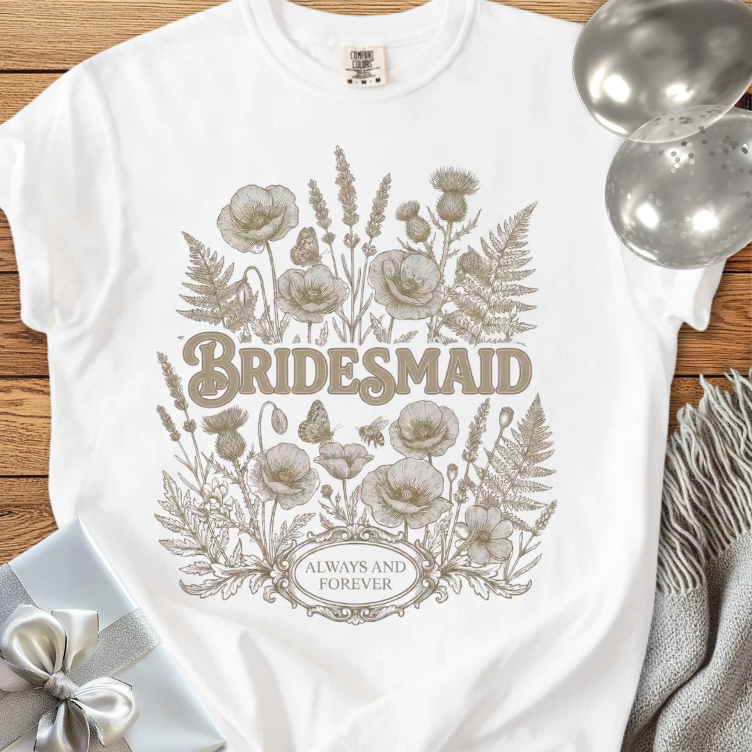 Bridesmaid - Premium Wildflower Wedding T-Shirt