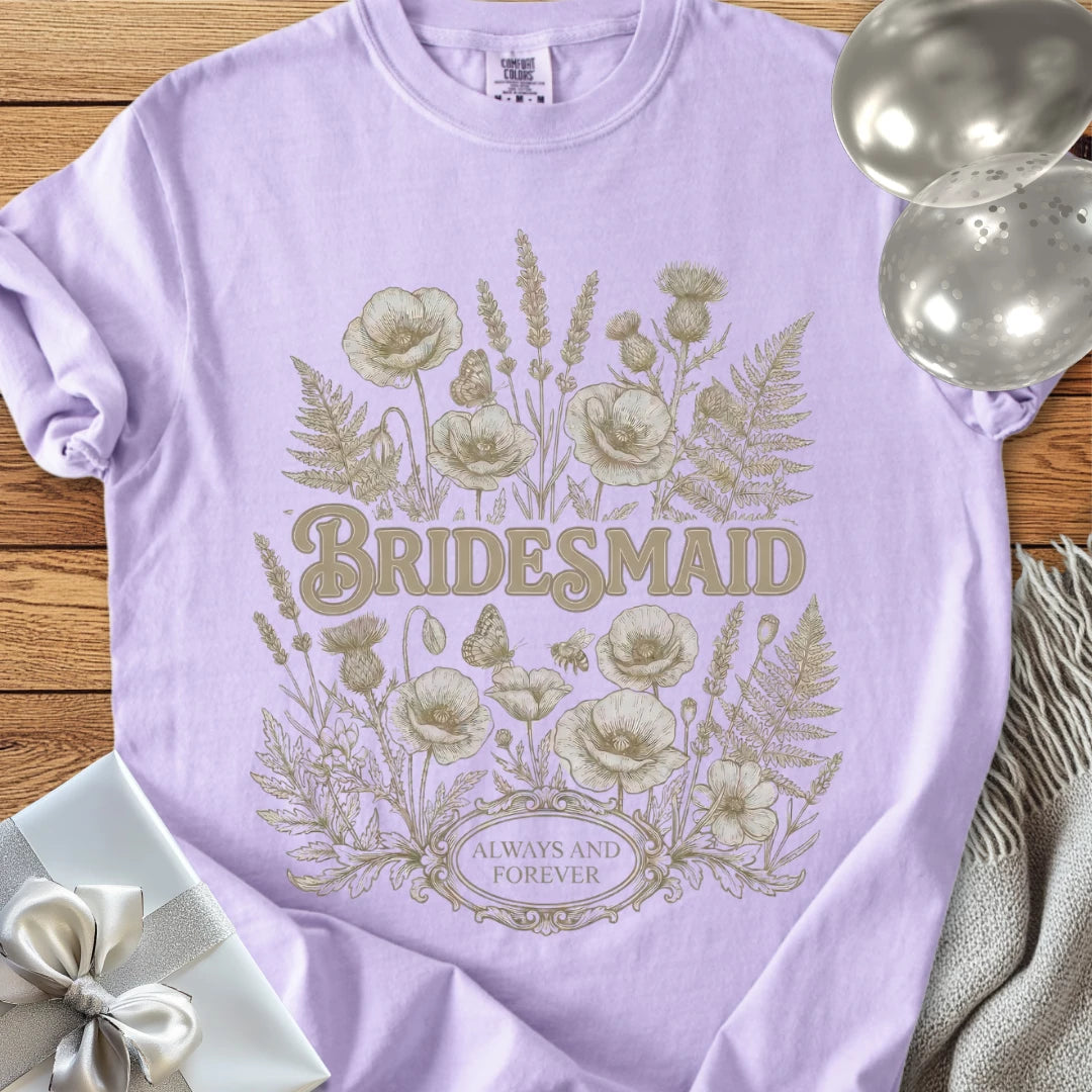 Bridesmaid - Premium Wildflower Wedding T-Shirt
