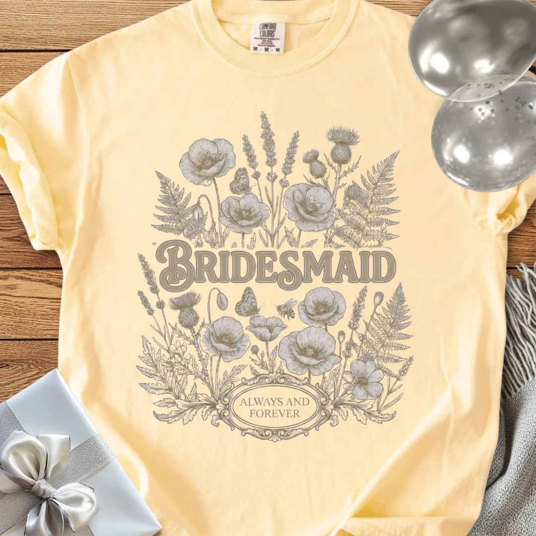 Bridesmaid - Premium Wildflower Wedding T-Shirt
