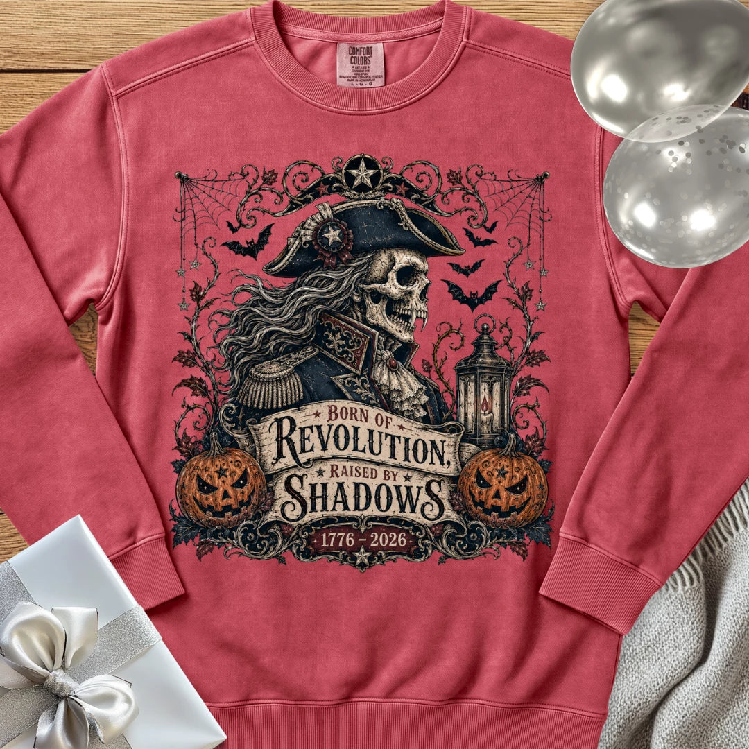 Born of Revolution, Raised by Shadows - Premium America 250 Halloween Sweatshirt