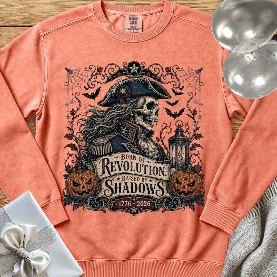 Born of Revolution, Raised by Shadows - Premium America 250 Halloween Sweatshirt