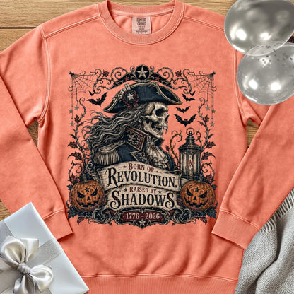 Born of Revolution, Raised by Shadows - Premium America 250 Halloween Sweatshirt