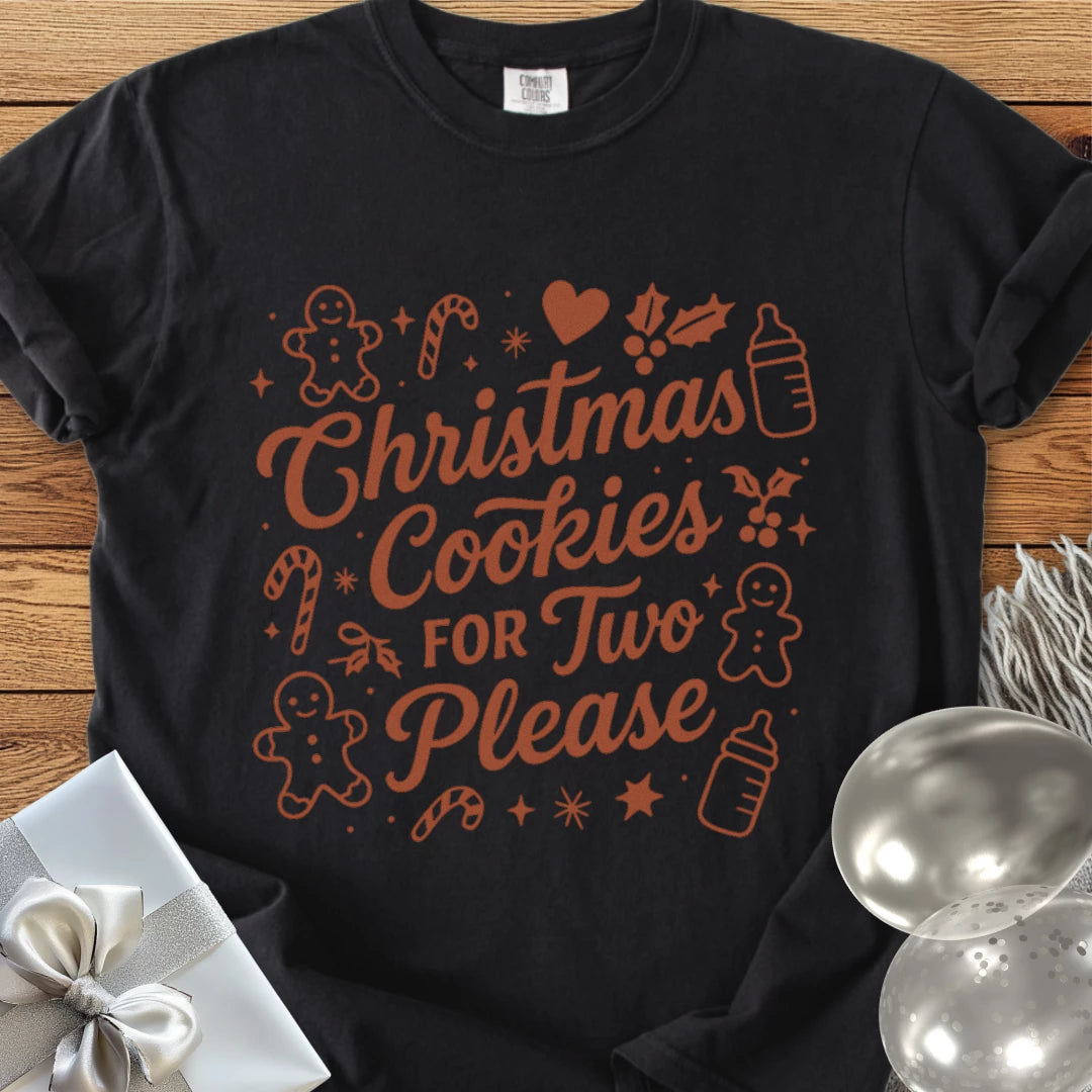 Christmas Cookies for Two Please - Premium Christmas Pregnancy T-Shirt