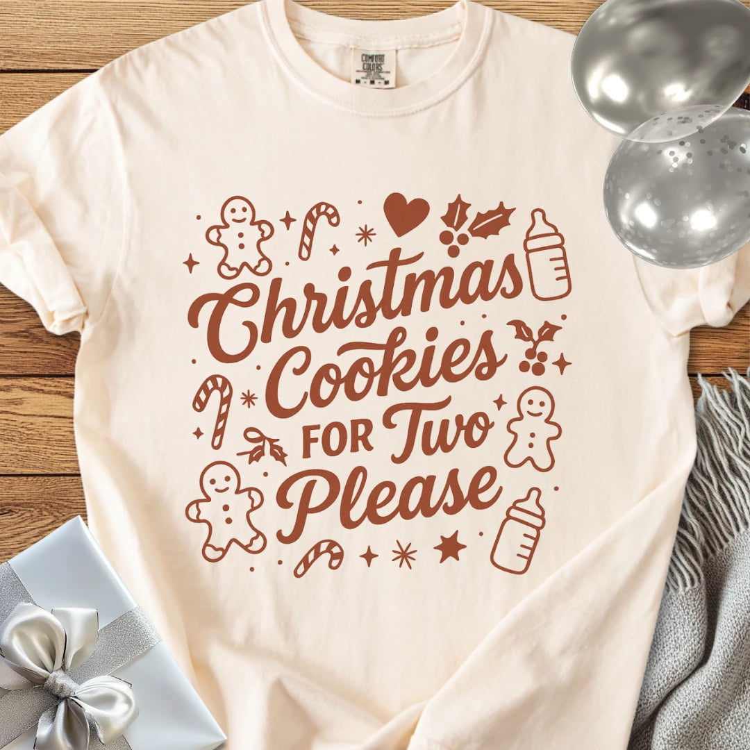 Christmas Cookies for Two Please - Premium Christmas Pregnancy T-Shirt