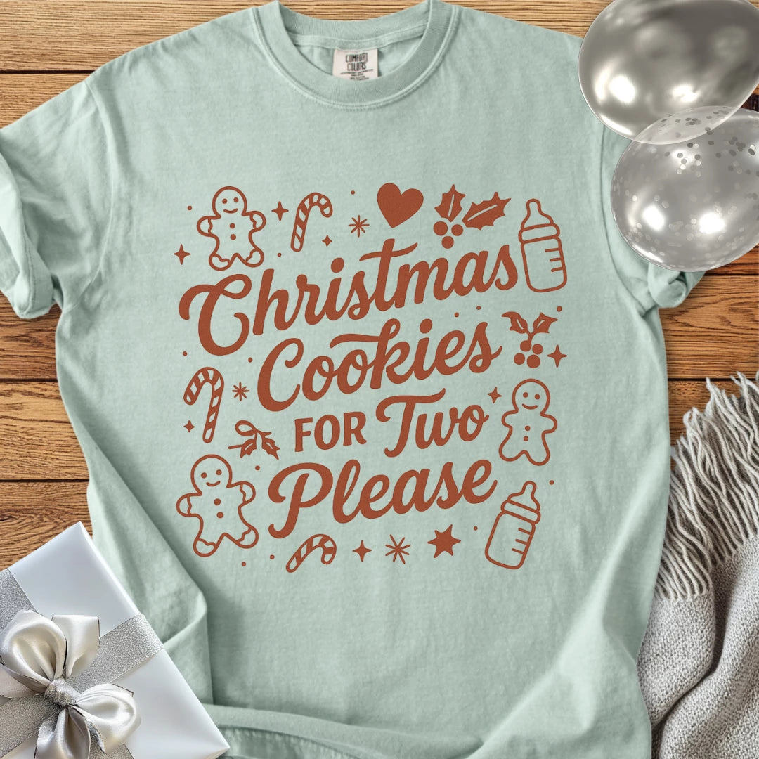 Christmas Cookies for Two Please - Premium Christmas Pregnancy T-Shirt